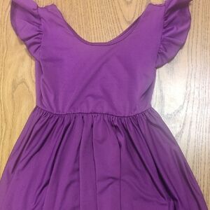 Dot Dot Smile Purple Flutter Sleeve Dress